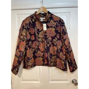 XL VTG New Tapestry Floral Jacket Blazer Coldwater Creek Emmanuelle Layer Y2K